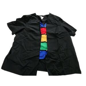 Vintage 90s Colorblock Geometric Roamans Blouse Shoulder Pads 4x Womens Retro